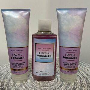 BBW Lovely Dreamer Body Wash and 2 Body Cream set of 3 NWT